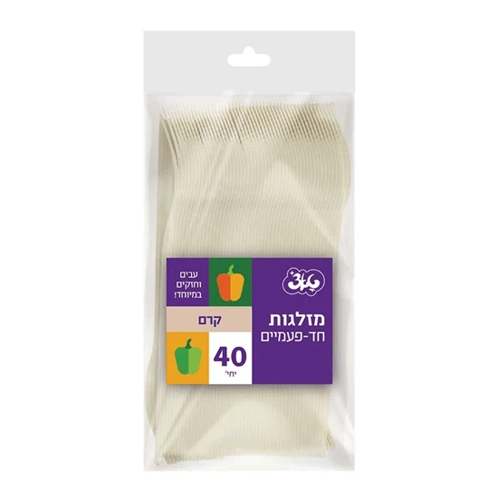 מזלג קשיח 40 יח’ טאצ’ – קרם